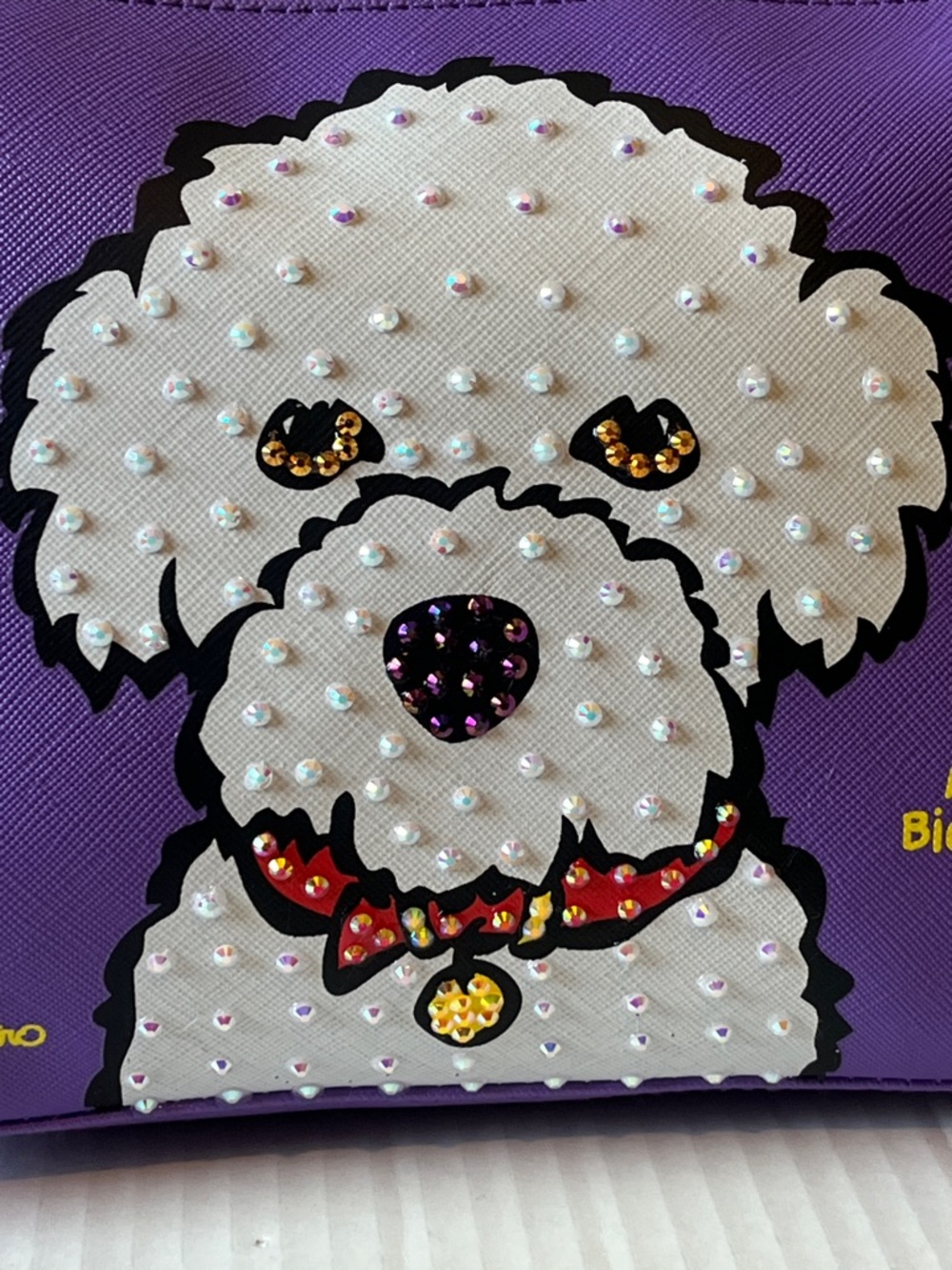 Marc Tetro Hand Beaded Cosmetic Bag Purple